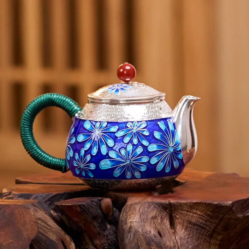 SHUNQINYINLOU 999 Fine Silver Teapots Unisex-1