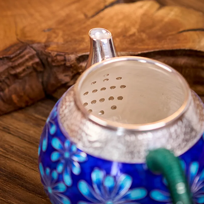 SHUNQINYINLOU 999 Fine Silver Teapots Unisex-4