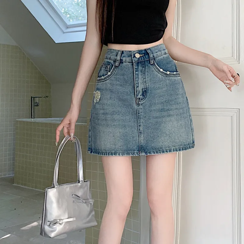 CLUB NEWS Denim Short Skirts Women's-2