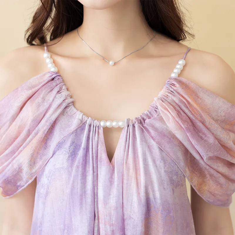 CLUB NEWS Short Sleeved Dress Women's Purple-4