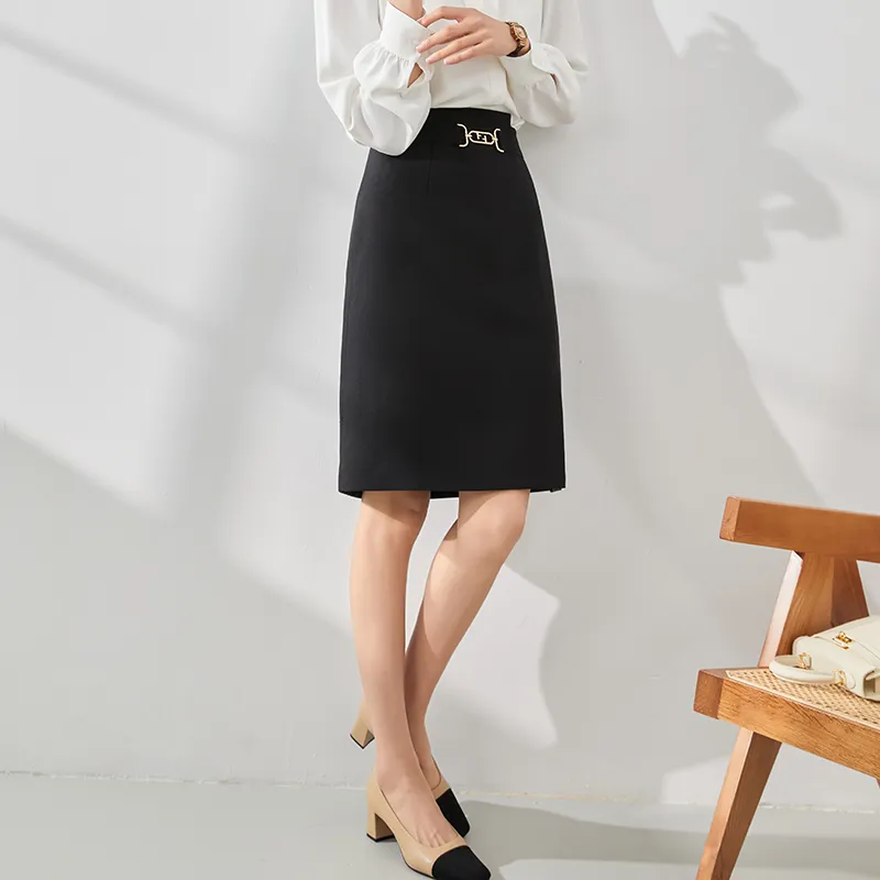 Mambe Casual Long Skirts Women's Black-3