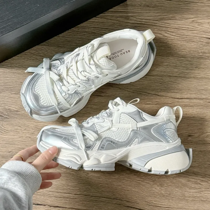 Beau Today Shock Absorbers With Slip Resistant And Abrasion Resistant Properties Low Top Chunky Sneakers Women's-5