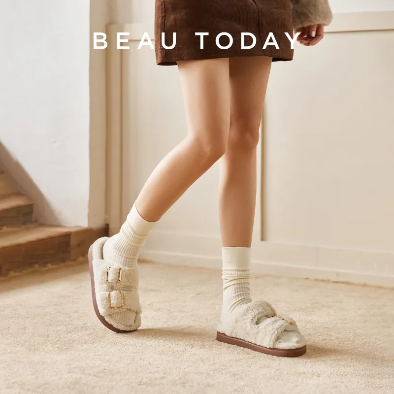 Beau Today Slide Slippers Women's White-6