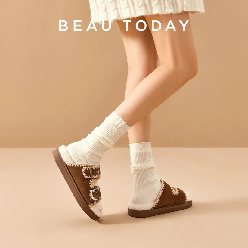 Beau Today Slip Resistant Slide Slippers Women's Brown-6