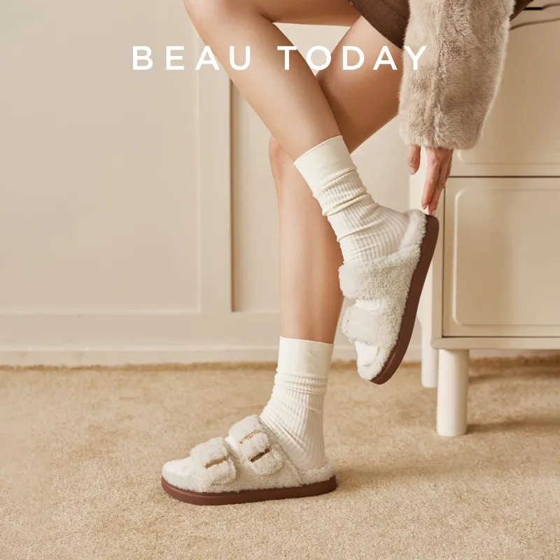 Beau Today Slide Slippers Women's White-7