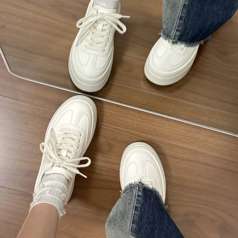 Beau Today Low Top Skateboard Shoes Women's White-2