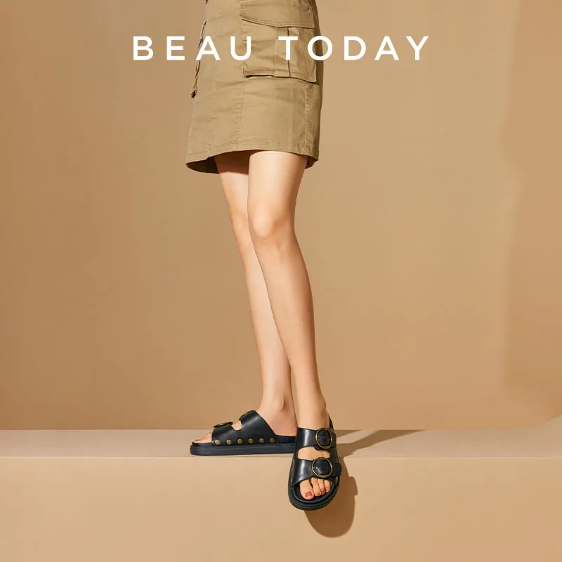 Beau Today Beach Sandals Women's Black-5