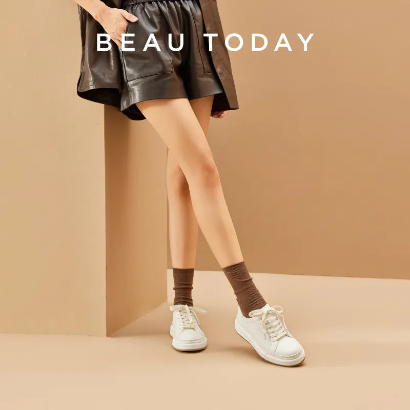 Beau Today Low Top Skateboard Shoes Women's White-4