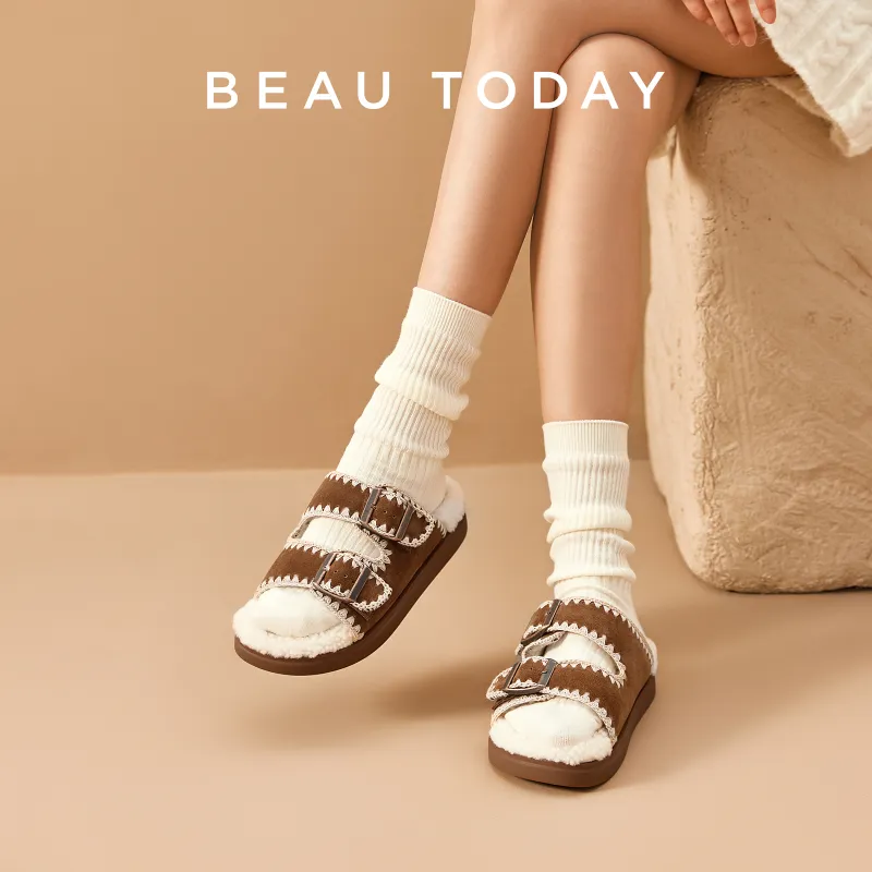 Beau Today Slip Resistant Slide Slippers Women's Brown-4