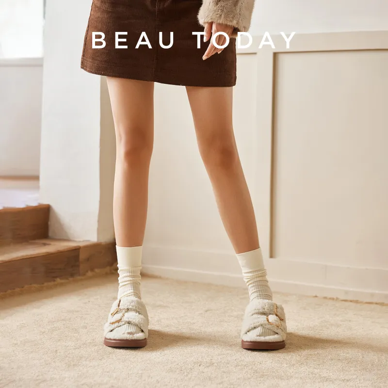 Beau Today Slide Slippers Women's White-4