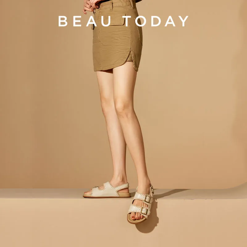 Beau Today Beach Sandals Women's Apricot-7