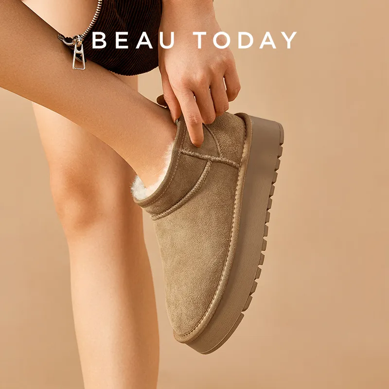 Beau Today Snow Boots Women's Camel/Black/Apricot-4