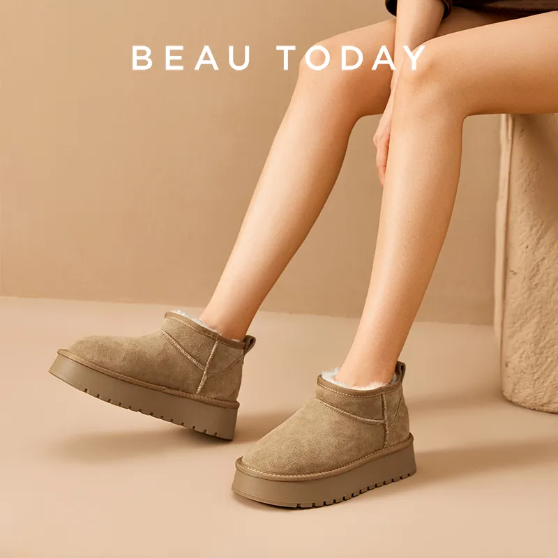 Beau Today Snow Boots Women's Camel/Black/Apricot-5