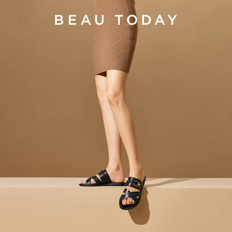 Beau Today Rubber Sole Slide Slippers Women's-10