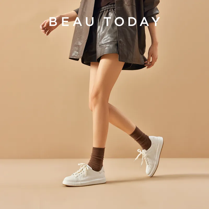 Beau Today Low Top Skateboard Shoes Women's White-2