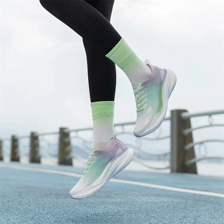 LPMX Cushioned Wear Resistant Lightweight Low Top Running Shoes Women's Cherry Blossom Green-12