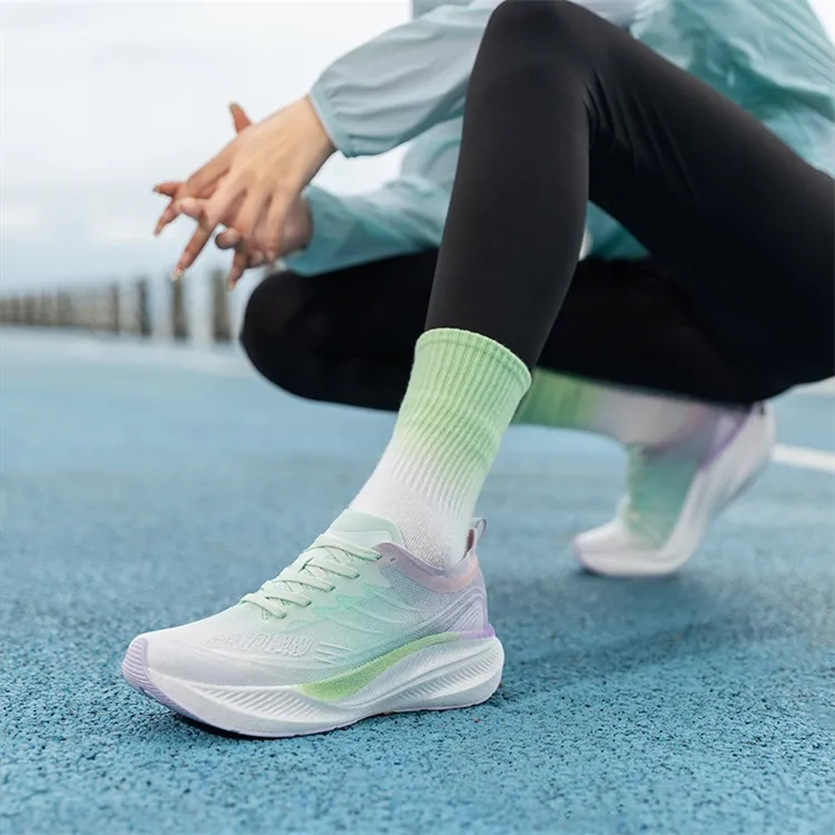 LPMX Cushioned Wear Resistant Lightweight Low Top Running Shoes Women's Cherry Blossom Green-11