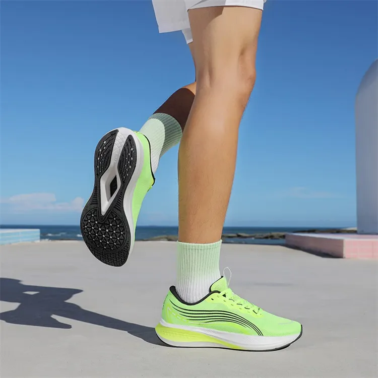 LPMX Cushioning Breathable Lightweight Low-Top Carbon Plate Running Shoes Men's Neon Green-15