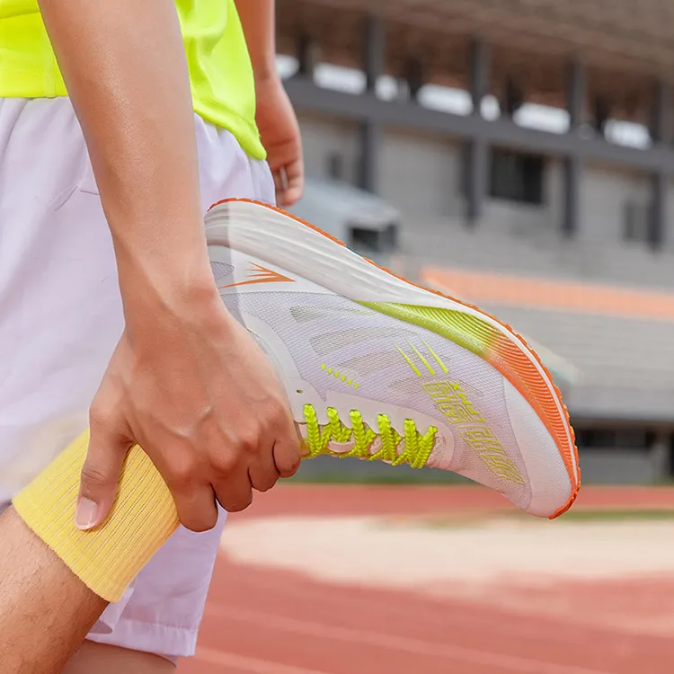 LPMX Cushioning Breathable Lightweight Low Top Marathon Racing Running Shoes Unisex Neon Orange Yellow-13