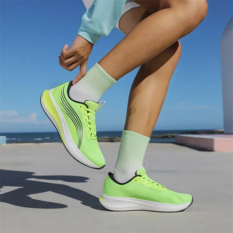 LPMX Cushioning Breathable Lightweight Low-Top Carbon Plate Running Shoes Men's Neon Green-13