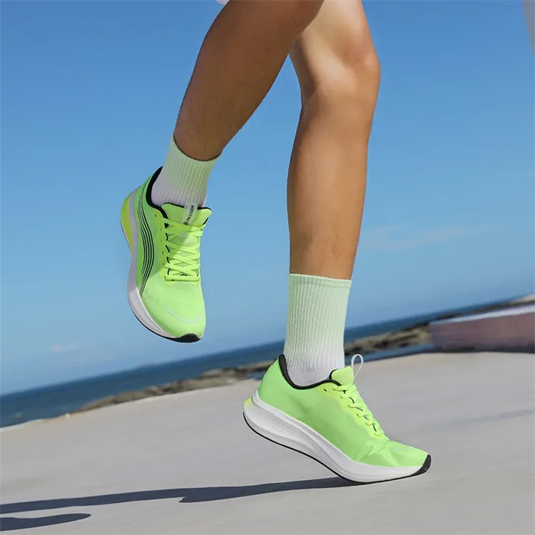 LPMX Cushioning Breathable Lightweight Low-Top Carbon Plate Running Shoes Men's Neon Green-17