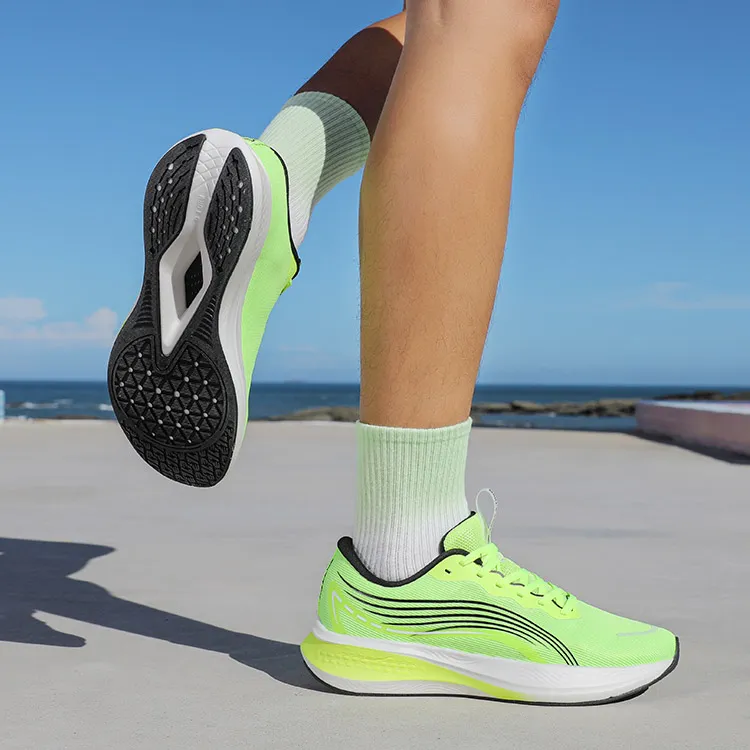 LPMX Cushioning Breathable Lightweight Low-Top Carbon Plate Running Shoes Men's Neon Green-6
