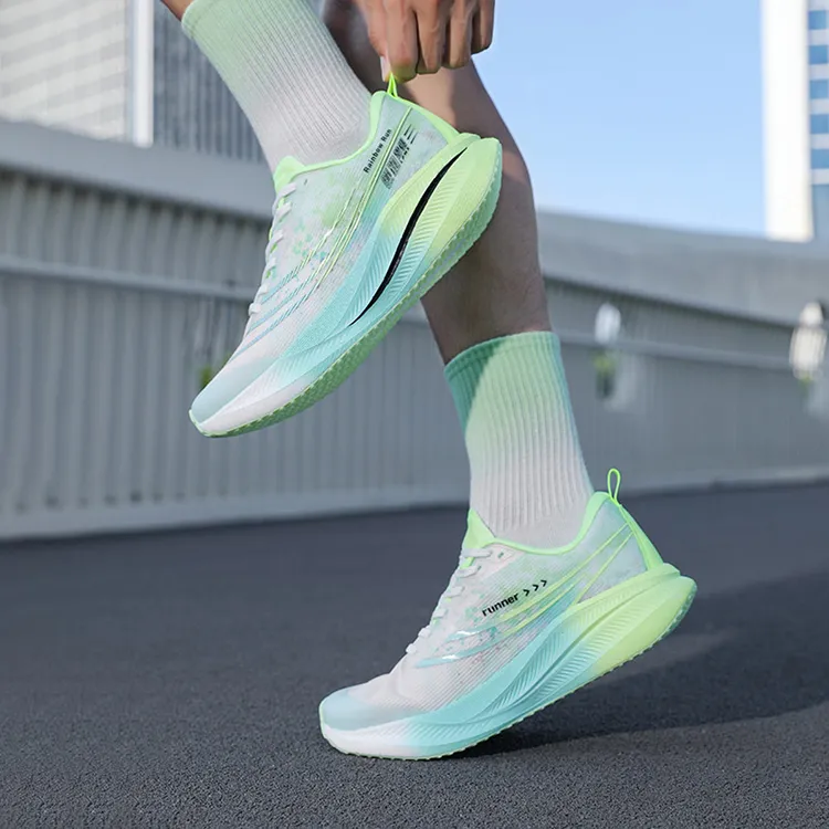 LPMX Running Shoes Men Low Top Mint Green-12
