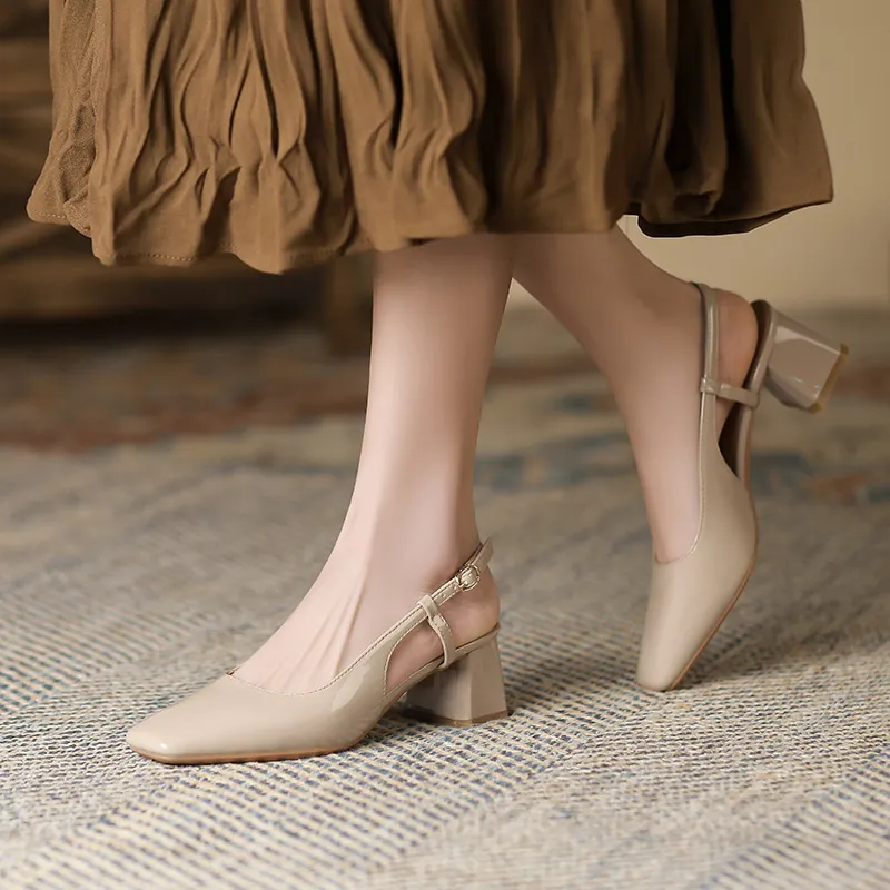 GOSO High Heels Women's Nude/Ecru/Mustard Green-5