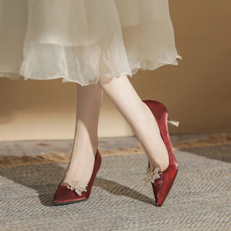 GOSO High Heels Women's Burgundy-4