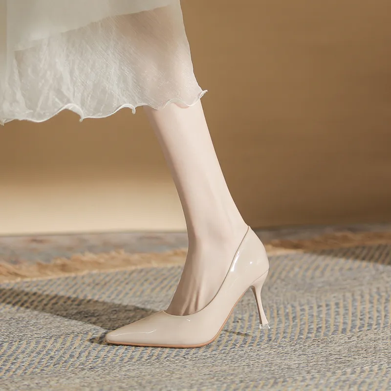 GOSO Slim Heel High Heels Women's Nude-3