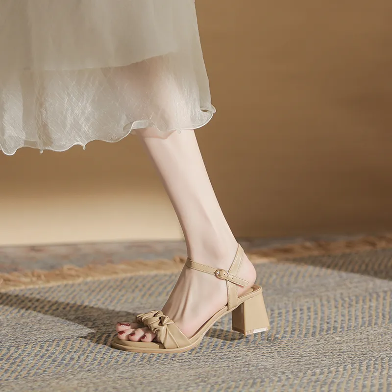 GOSO One Strap Sandals Women's Milk Tea-5