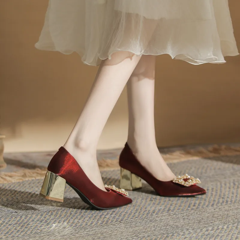 GOSO High Heels Women's Burgundy-2