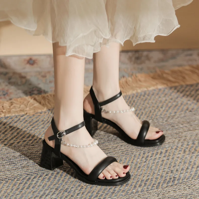 GOSO One Strap Sandals Women's Black-3