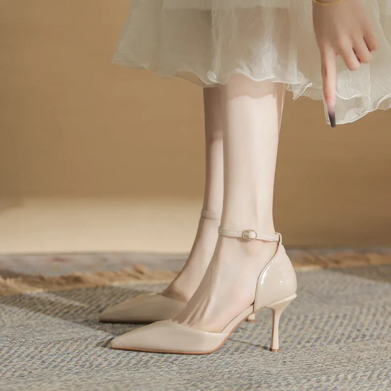 GOSO Slim Heel High Heels Women's Nude-3