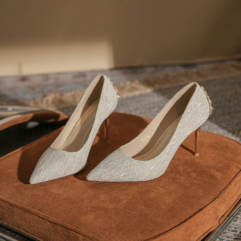 GOSO Slim Heel High Heels 6.5CM Women's Gold-2