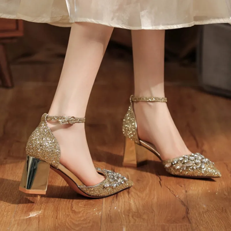 GOSO Chunky Heel High Heels 6.5CM Women's-1