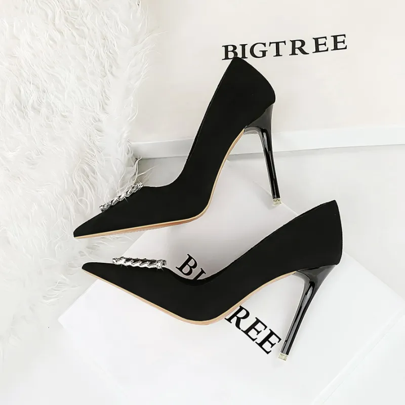 GOSO Slim Heel High Heels Women's Black-2