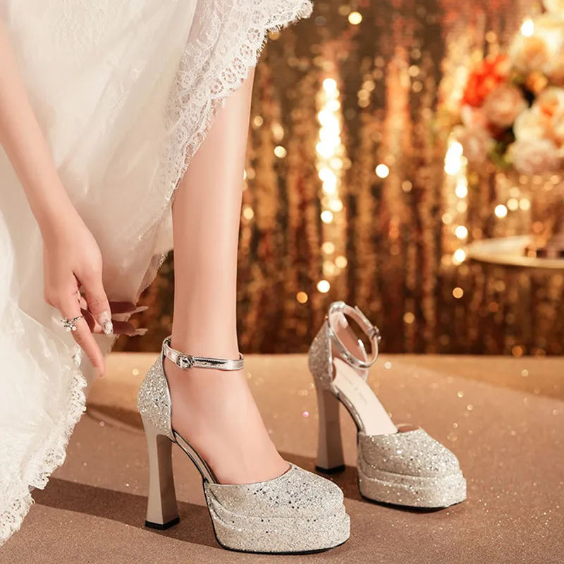 GOSO High Heels Women's Silver-4