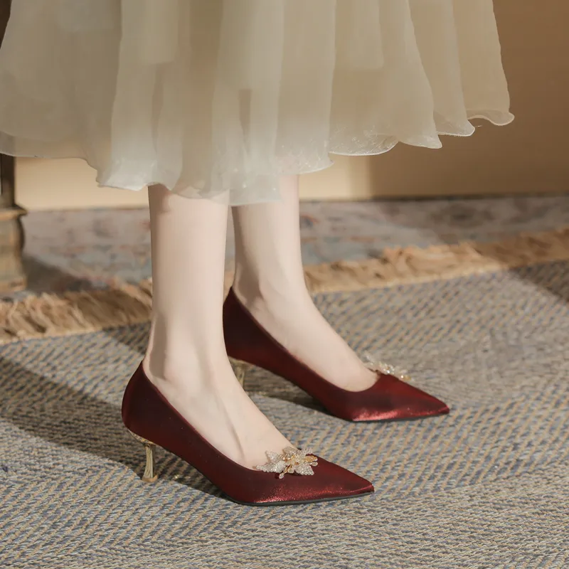 GOSO High Heels Women's Burgundy-3