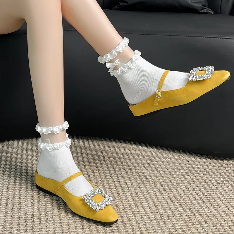 GOSO Rubber Sole Rhinestone Abrasion Resistant Closed Toe Slippers Women's-9