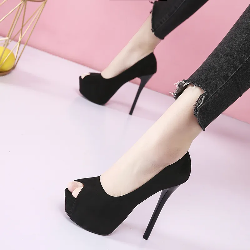 GOSO Slim Heel High Heels Women's Black-1