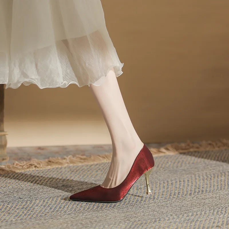 GOSO High Heels Women's Burgundy-3