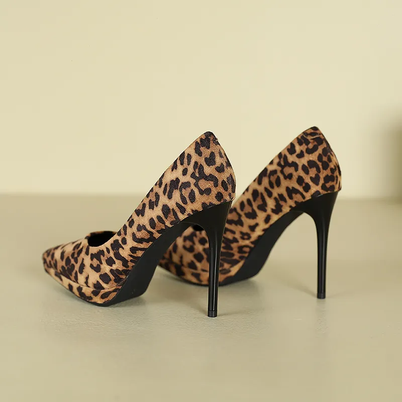 GOSO Slim Heel High Heels Women's Leopard Print-6
