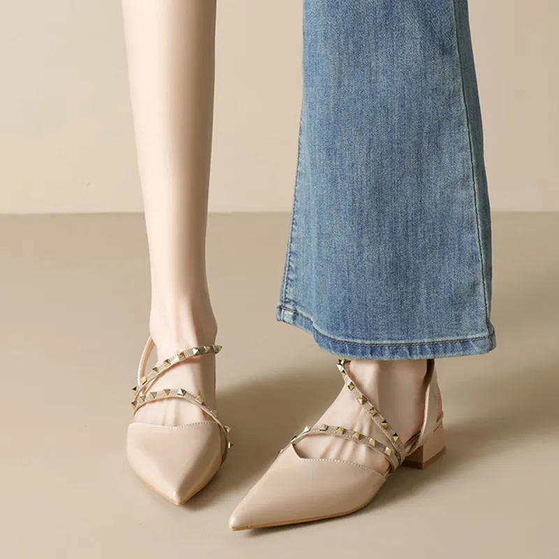 GOSO Casual Single Shoes Low Heel Women's Nude-13
