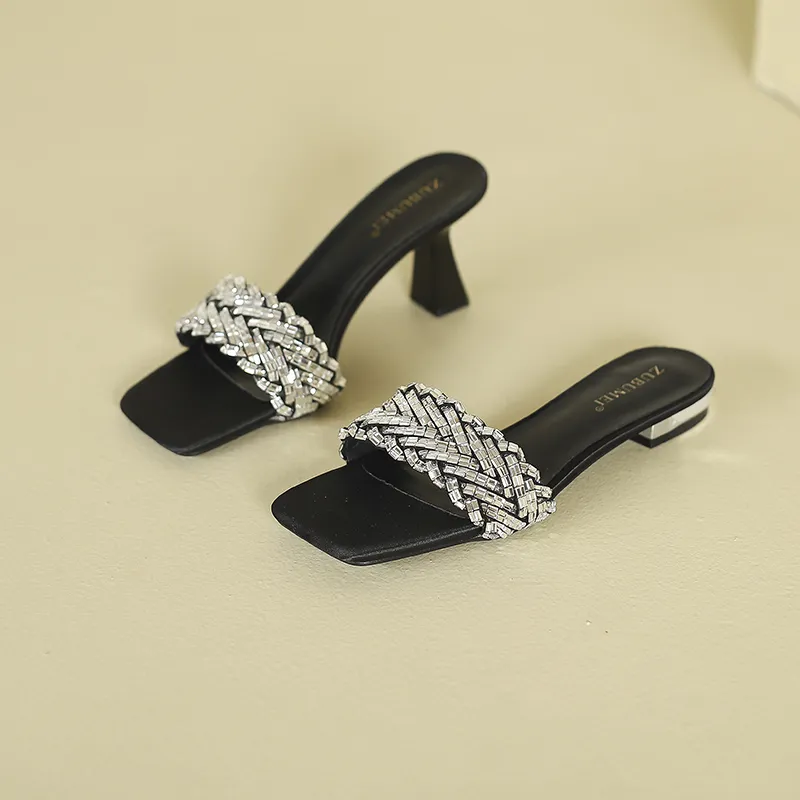 GOSO Rubber Sole Slide Slippers Women's Black-6