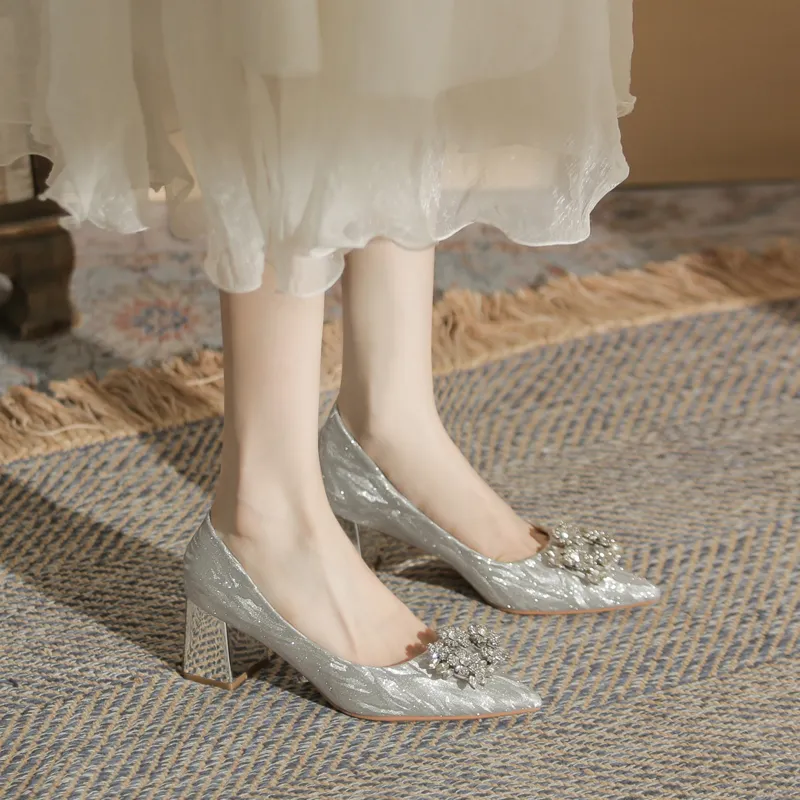 GOSO High Heels Women's Silver-2