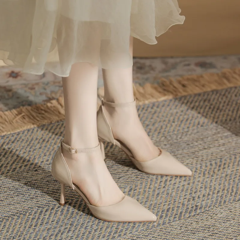 GOSO Slim Heel High Heels Women's Nude-1