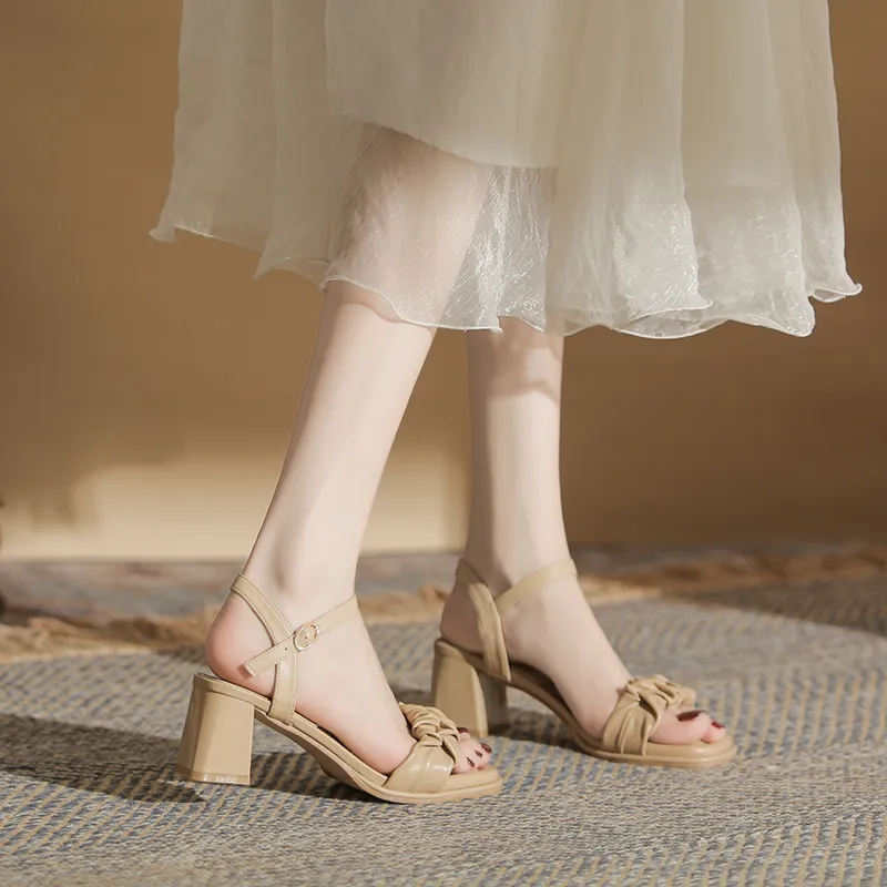 GOSO One Strap Sandals Women's Milk Tea-4