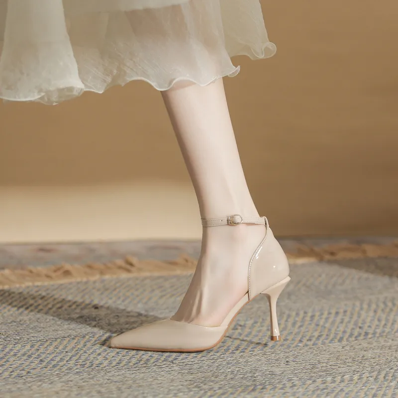 GOSO Slim Heel High Heels Women's Nude-2