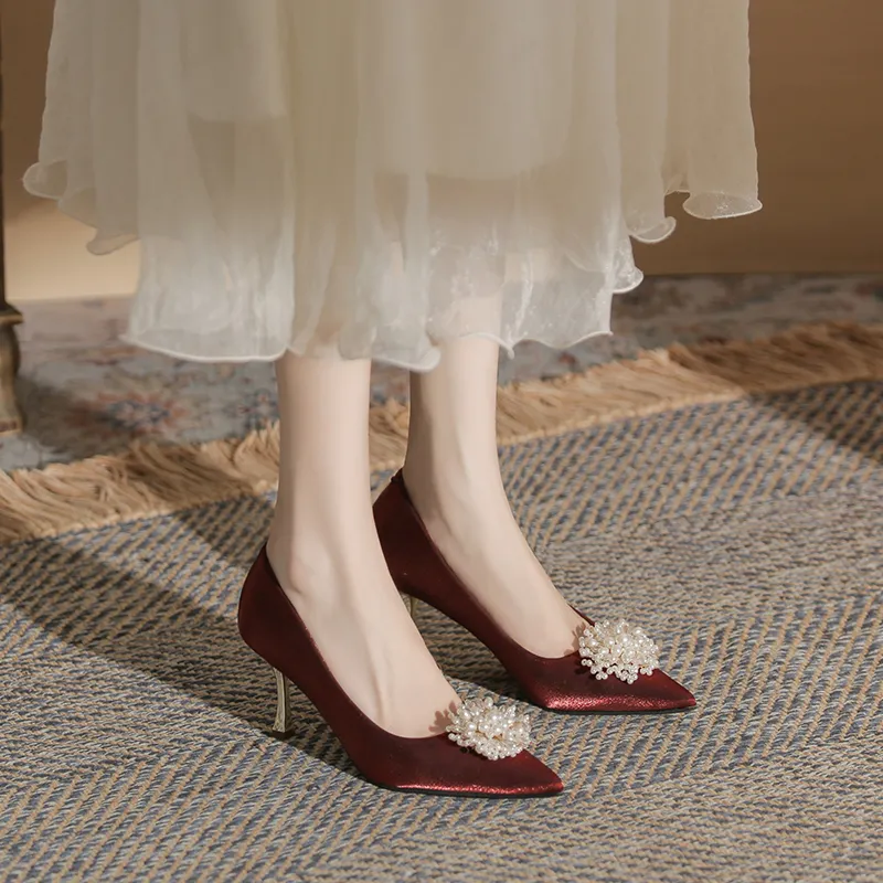 GOSO High Heels Women's Burgundy-2
